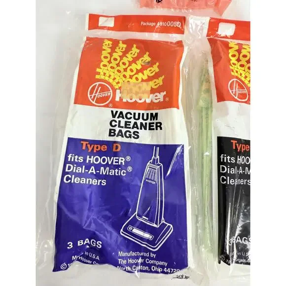 NWT Hoover Type D Vacuum Cleaner Bags 3 Pack Dial-A-Matic Vintage - Picture 2 of 4